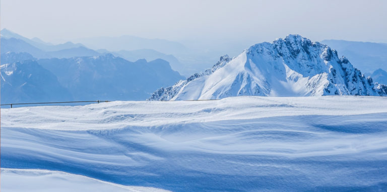snowfall and mountain