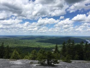 at the top of the mountain
