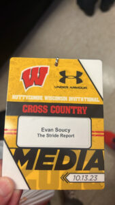 photo of a Nuttycombe invitational press pass