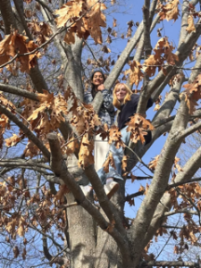 Julia and Emma in a tree