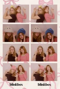 Photo booth image of my sister and I 