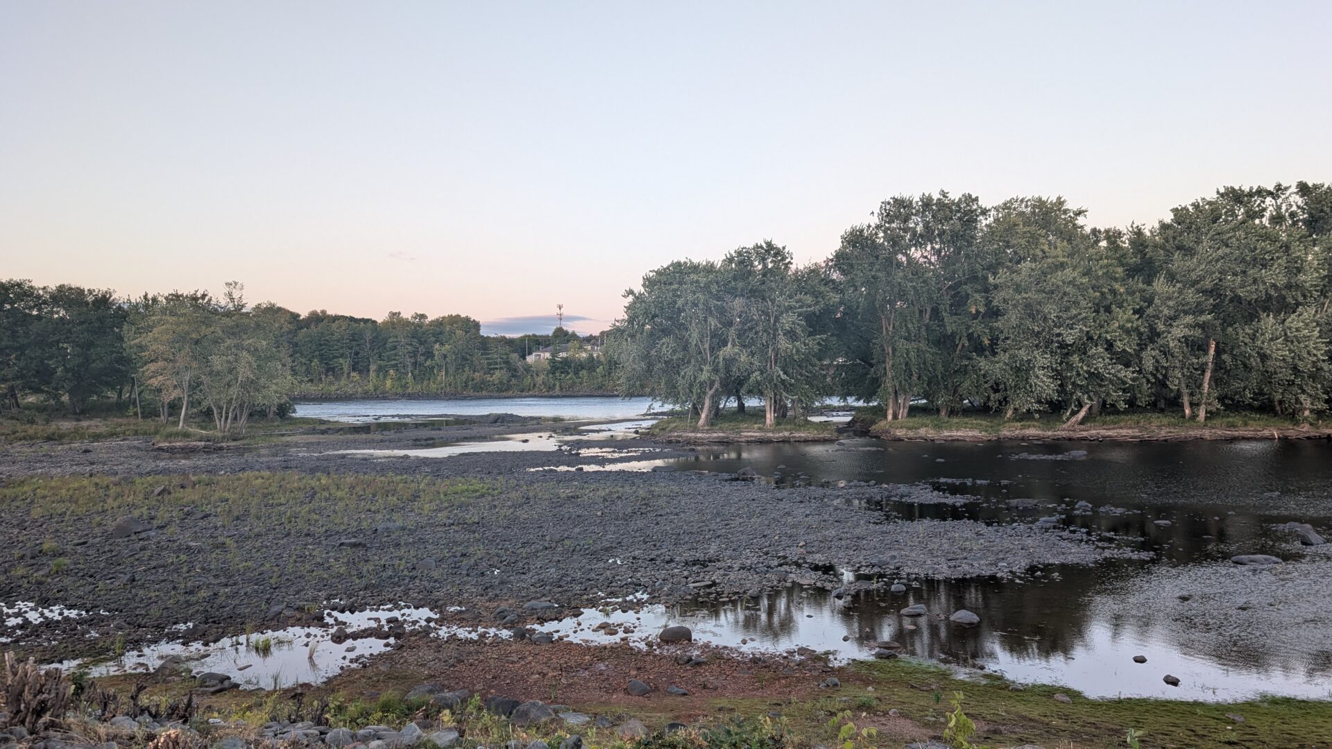 Low water level in the river