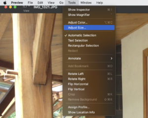Menu->Adjust Size